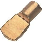Image of SK PACK OF 28 BRASS FINISH SHELF SUPPORT PINS SPADE STUDS PEG STEEL 6MM HOLE