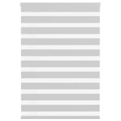 Image of vidaXL Zebra Roller Blind Light Grey/Polyester 110x150cm Modern Two Layer Adjustability for Living Room/Bedroom/Office
