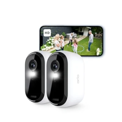 Image of Arlo Essential 2 HD Video Security Camera Outdoor Wireless, Battery Operated Home With Colour Night Vision, Light, Siren, Way Audio &amp; WiFi, Secure Free Trial, Cameras, White