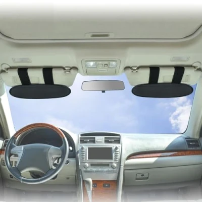 Image of WANPOOL Anti Glare Car Visor Sunshade Extender for Drivers and Front Seat Passengers (Silver) 2 pieces