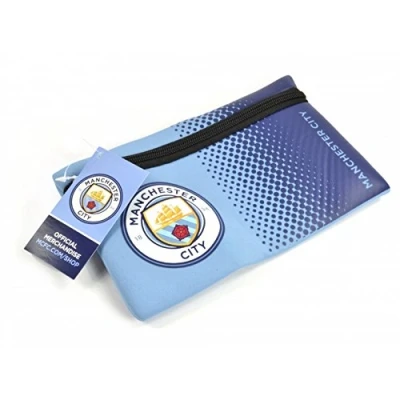 Image of Manchester City FC Official Football Fade Design Pencil Case (One Size) (Light Blue/Blue)