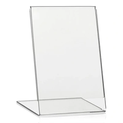 Image of VITAdisplays DIN A6 Advertising Stands, L Stand, Stand in Portrait Format, Table Made of Original Plexiglas, Pack 5