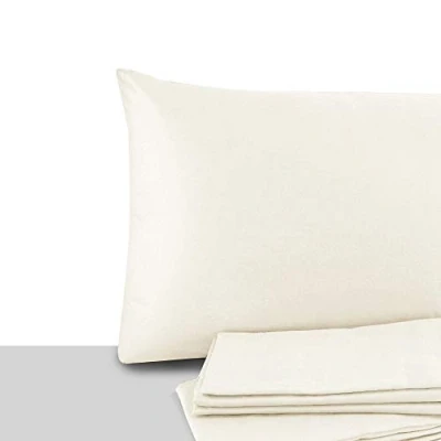 Image of Giovanni Dolcinotti Set of 2 Pillow Cases Double and Single Bed 50 x 70 cm 100% Cotton Made in Italy Ivory