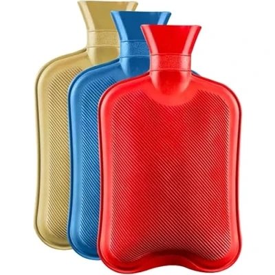 Image of Hot Water Bottles Natural Rubber Bag for Pain Relief Secure &amp; Leakproof (Assorted Colours) (with Out Cover, 2 Liiter)