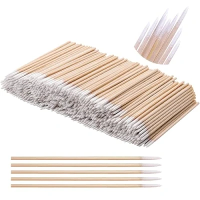 Image of 800 Pcs Microblading Cotton Swab, Pointed Tip Swabs, Precision Swabs with Wooden Sticks, Tipped Applicator for Tattoo, Eyelash Extension 10cm