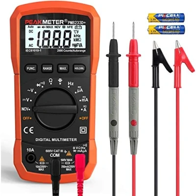 Image of Digital Multimeter,Multimeter Tester, High Sensitivity Voltmeter Ammeter Ohmmeter NCV Circuit Checker Measures AC/DC Voltage,AC/DC Current, Resistance, Diodes, Continuity, Transistor (Black)
