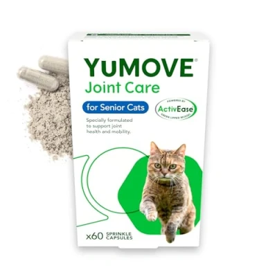 Image of YuMOVE SENIOR Cat Joint Supplement FOR Older, Stiff Cats, with Glucosamine, Chondroitin, Green Lipped Mussel, CATS and Breeds 60 Capsules