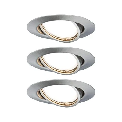 Image of Paulmann 93425 Base LED recessed luminaire round incl. 3x5W dimmable spotlight brushed iron spot metal lamp 3000K