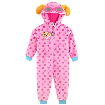 Image of Paw Patrol Onesie Skye Girls Kids Fleece Pyjamas Pink Age 18 to 24 Months