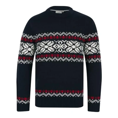 Image of Tokyo Laundry Men&#039;s Raja Chunky Nordic Fairisle Design Knitted Jumper Ink S