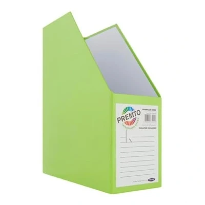 Image of Magazine File Organiser Office School Desk Newspaper Document Storage Box Stand (Caterpillar Green)