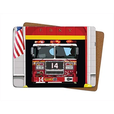 Image of Leslie Gerry New York Fire Department Single Table Mat Placemat American USA Gift