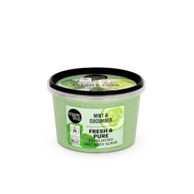 Image of Organic Shop Fresh &amp; Pure Exfoliating Salt Body Scrub Mint Cucumber, 250 ml