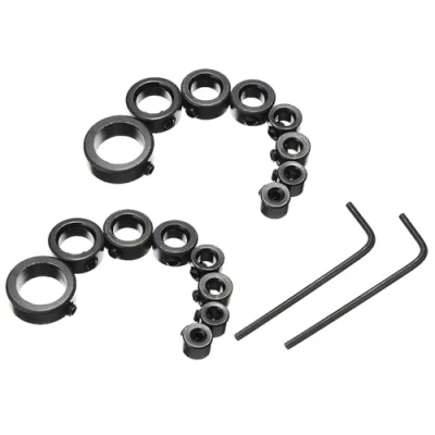 Image of CESFONJER 2 Set Drill Stop, 16 Pcs 3 16mm Bit Depth Stop Collar Ring Positioner Spacing Locator Woodworking with Hex Wrench