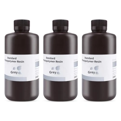 Image of ELEGOO 3D Printer Rapid Resin, 405nm LCD UV Curing Resin Standard Photopolymer for Printing Grey 3 * 1000G