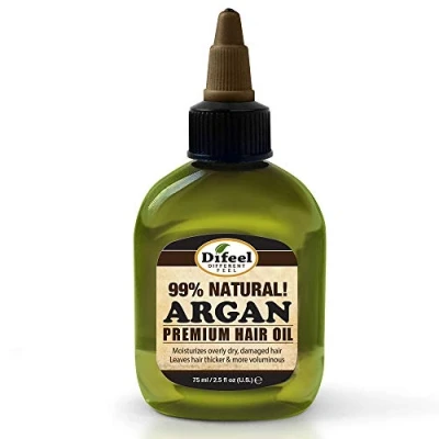 Image of Difeel Premium Natural Hair Oil Argan Oil, Moisturizes Dry &amp; Smoothes Follicles, Leaves Thicker Softer Silkier 70 g