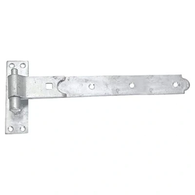 Image of Merriway BH07129 Gate Hinge Heavy Duty Hook &amp; Band Straight Flat Galvanised, Silver Tone, 250 x 38 4mm