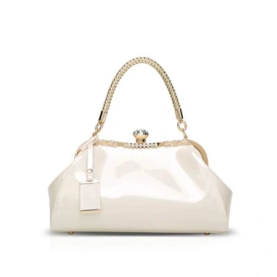Image of NICOLE &amp; DORIS Handbags for Woman Patent leather Glossy Shell Clutches Evening Bags fashionable Party White