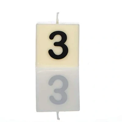 Image of Boxer Gifts Number 3 Candle, White, One Size