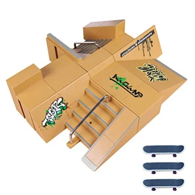 Image of Stecto Skate Park Set, Mini Finger Skateboard Fingerboards Ultimate Parks with 3 Boards, Ramp Parts for Tech Deck Fingerboard,