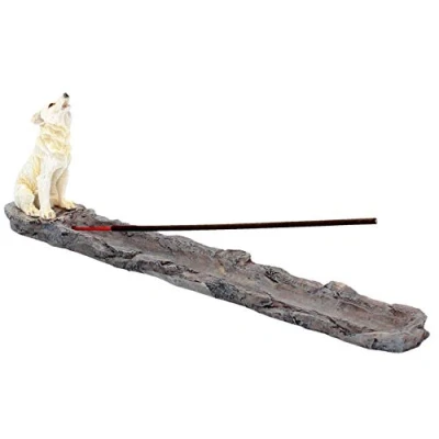 Image of Nemesis Now H2516G6 Wolf Call Incense Burner 29cm White