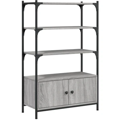 Image of vidaXL Bookcase 3 Tier Grey Sonoma 70x30x109.5 cm Engineered Wood