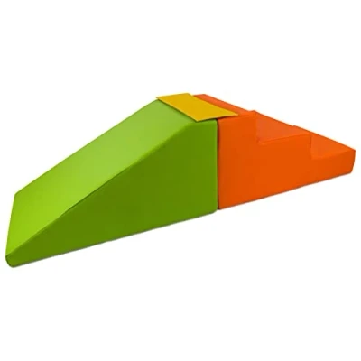 Image of MIDI slide and stairs, soft play, nursery, toys, fun, outdoor, indoor (COLOUR: yellow, green, orange1)