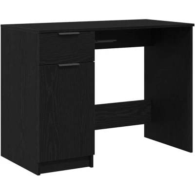 Image of vidaXL Black Oak Desk 100x50x75 cm Made of Engineered Wood