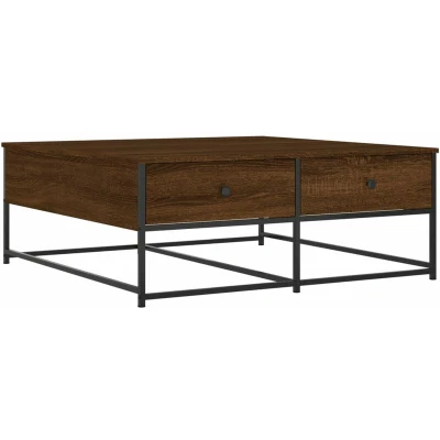 Image of vidaXL Coffee Table Brown Oak 100x99x40 cm Engineered Wood