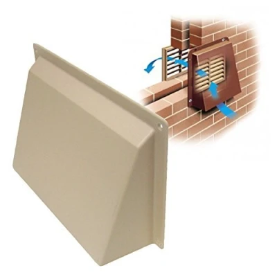 Image of Timloc 9&quot; x 6&quot; Cream/Buff Hooded Cowl Vent Cover for Air Bricks Grilles Extractors Vents