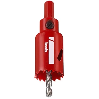 Image of kwb HSS bi metal hole saw Ø 29 mm with progressive vario toothing, high precision, hexagonal shank, 38 cutting depth and centre bit