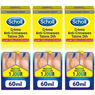 Image of Scholl Dry Foot Cream Anti Puncture for Heels 60 ml Pack of 3