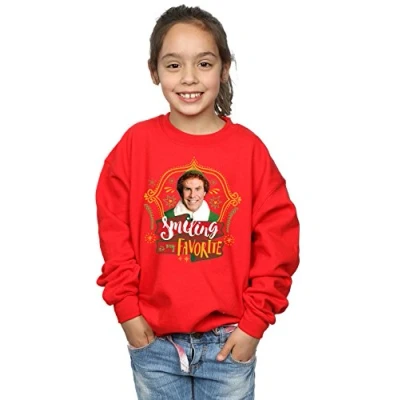 Image of Elf Girls Buddy Smiling Sweatshirt 12 13 Years Red