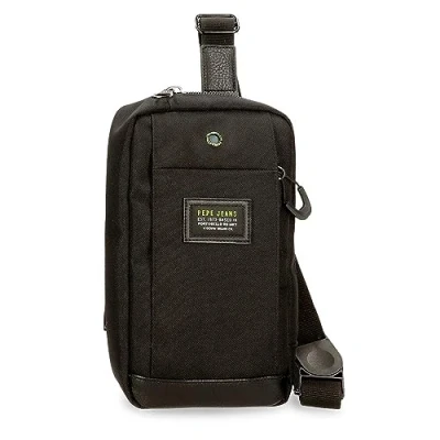 Image of Pepe Jeans Leighton Luggage Men&#039;s Messenger Bag, Black/White, One Size, shoulder bag