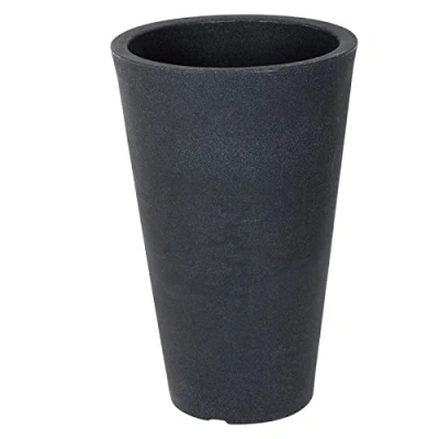 Image of URBNLIVING 2 x Charcoal Medium Round Flowerpot