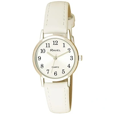 Image of Ravel Women&#039;s Pastel Coloured Everyday Watch (27mm case) White/Silver Tone