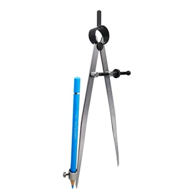 Image of ZLKSKER 8&quot; Precision Spring Wing Divider/Scriber with Pencil Holder, Steel Compass, Flat Leg Divider