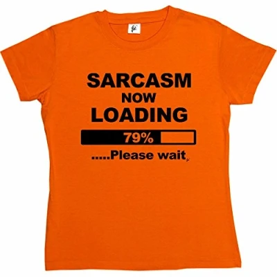 Image of Fancy A Snuggle Sarcasm Now Loading Womens Boyfriend Fit T Shirt Orange Medium