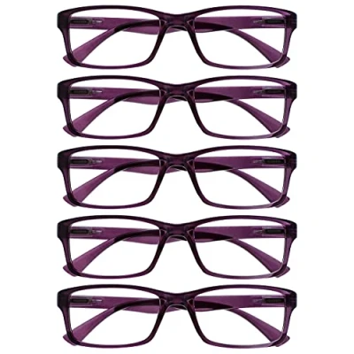 Image of The Reading Glasses Company Purple Value 5 Pack Mens Womens Designer Style Readers RRRRR92 +3.00