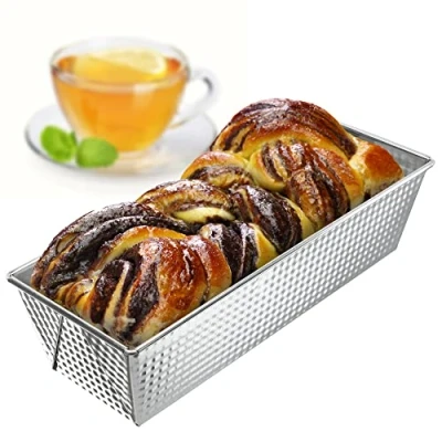 Image of KADAX Baking Tin, Non Stick Coated Sheet Metal Loaf Oblong Tray in Various Sizes, Oven Narrow Pan for Bread, Brownie (30.5 x 12 cm, Silver)