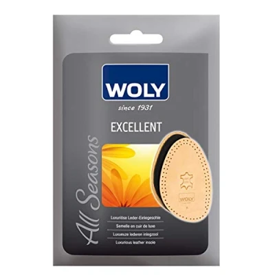 Image of Woly Unisex Adult Excellent Leather Half Sole Comfort Insole Brown 6 UK