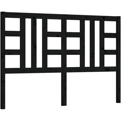 Image of vidaXL Solid Wood Pine Bed Headboard Black, Modern &amp; Stylish Design, Comfortable Support, Easy Assembly, Durable Rustic Character, 126x4x100 cm