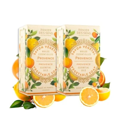Image of Panier des Sens Provence Bar Soap Moisturizing Gentle Scented Natural with Sweet Almond 97% Ingredients Made in France Vegan Friendly Body &amp; Hand Bars