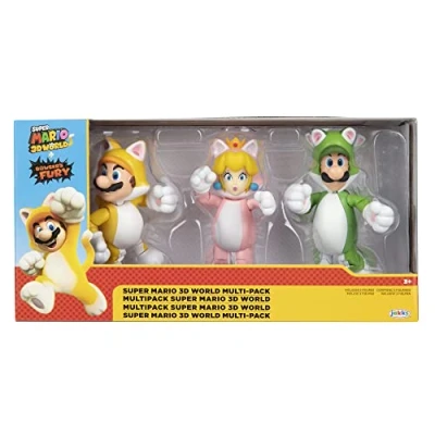 Image of Super Mario Nintendo Figures Pack of 3 3D World Cat Set, 10 cm