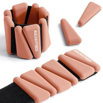 Image of Wrist &amp; Ankle Weights, Adjustable Bands for Women Men Workouts, Set of 2 (1lb 2lb each / 1kg 2kg total). Running, Jogging, Walking, Yoga, Dance, Pilates, Aerobics, Strength Training (Stone, 2lb)