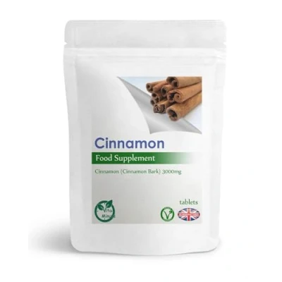 Image of Cinnamon 3000mg Tablets Nausea, Travel Sickness Relief, Blood Sugar Control (Pack of 60)