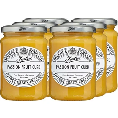Image of Wilkin &amp; Sons Tiptree Case of Passion Fruit Curd / 312g x 6 Jars Suitable for Vegetarian, Coeliac Diets