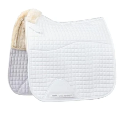 Image of WeatherBeeta Prime Comfy Fleece Dressage Saddle Pad, White, Pony
