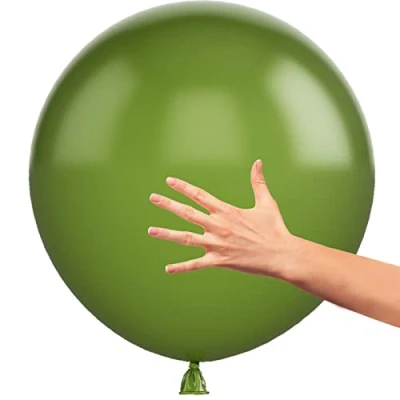 Image of Vintage Olive Green Balloons,12 Pieces 18 Inch Balloons Shiny Latex for Birthday Wedding Party Decoration