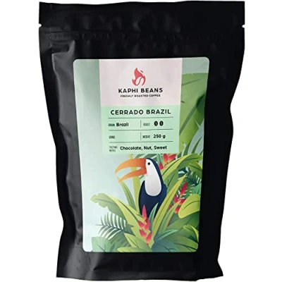 Image of Kaphi Beans Single Origin Medium Roast Cerrado Brazil Coffee Freshly Roasted (Cafetiere, 1kg)